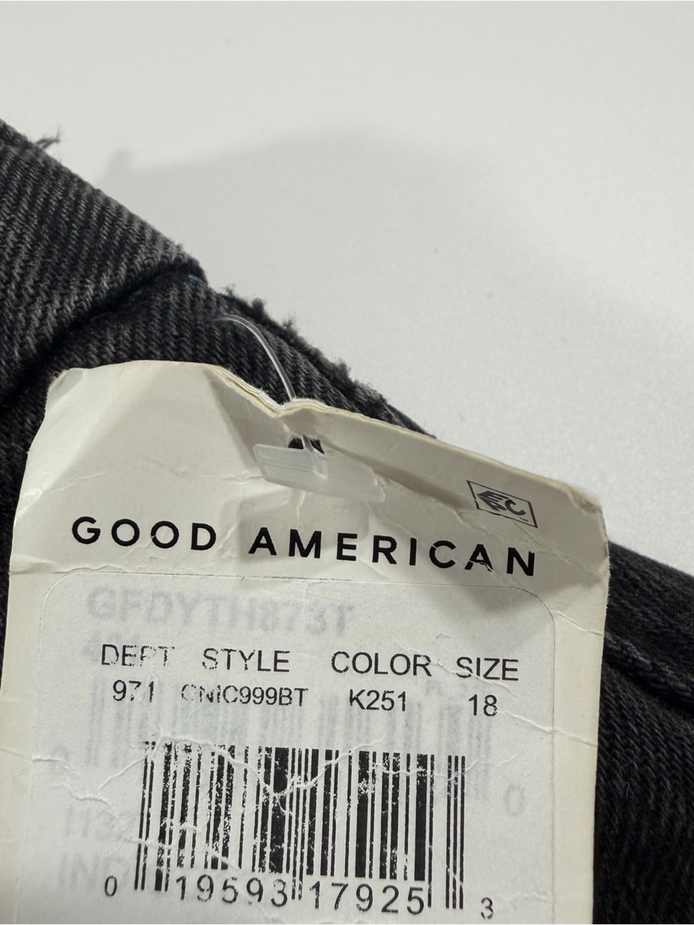 NWT Good American Good ’90s Black Relaxed Straight Jeans 18 - Picture 5 of 12